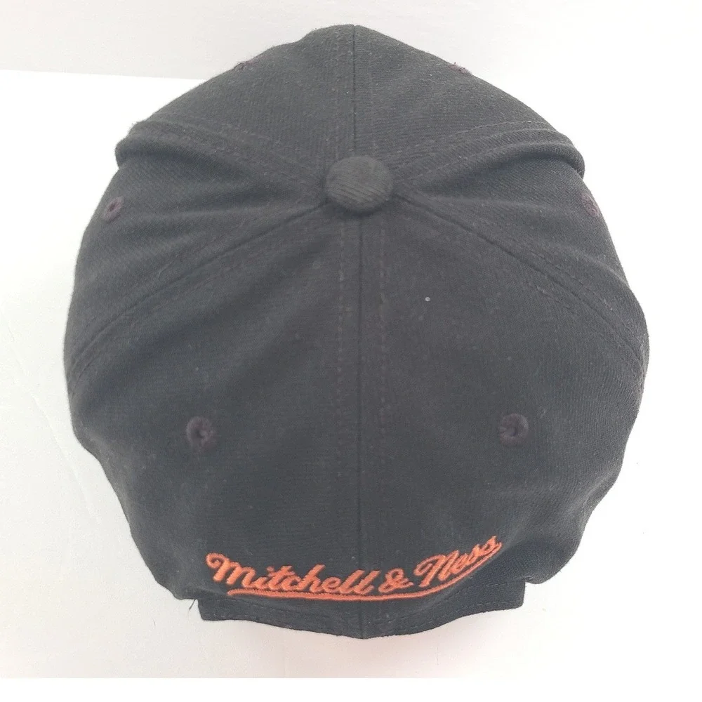 Mitchell & Ness Phoenix Suns Snapback Hat Black‎ Orange Script Logo Mens Cap NBA
